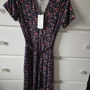 Womens Floral Midi Dress Size XS